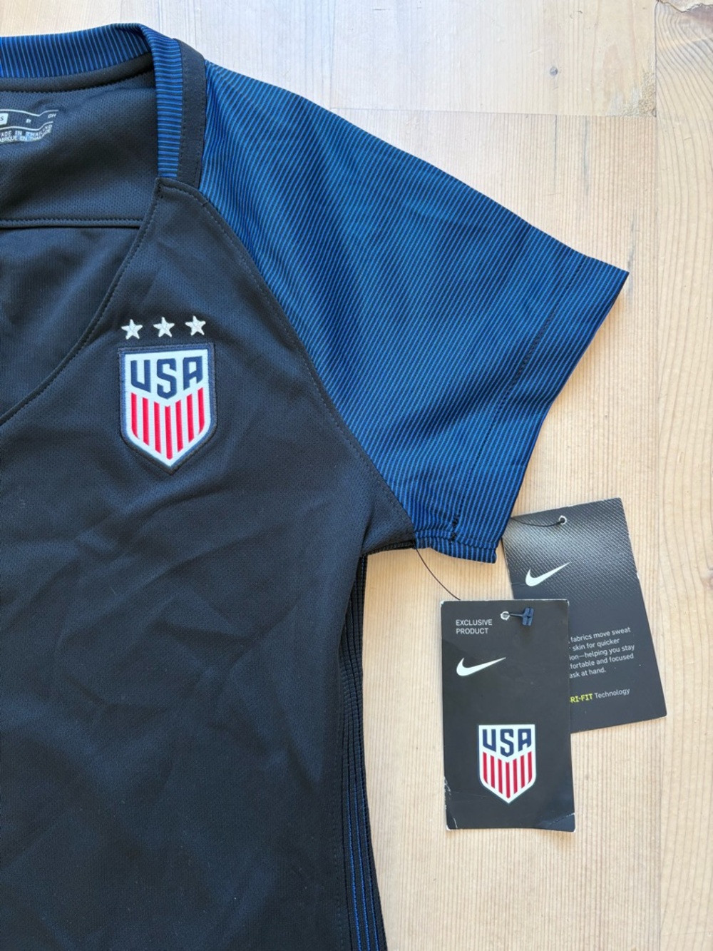 Nike USA Soccer Jersey - Black with Blue Sleeves - Olympics / FIFA World Cup - Picture 3 of 9